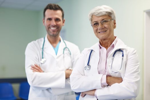 Portrait of medical personnel in hospital
